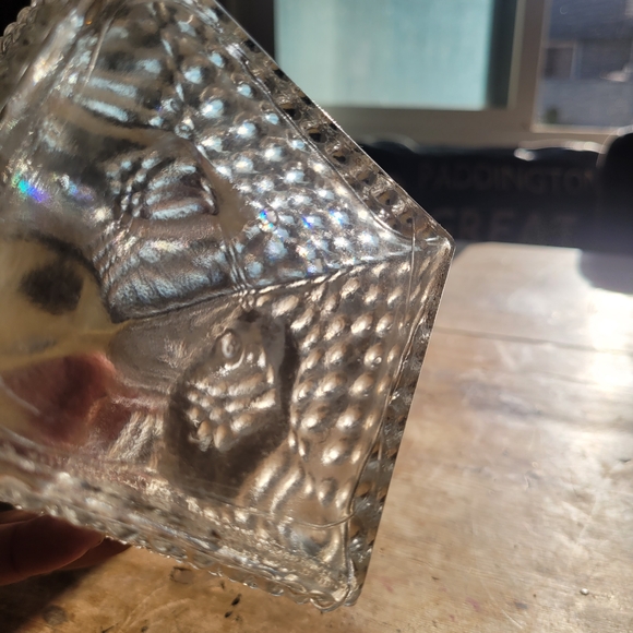 The Vintage Knobby Square Clear Glass Liquor Decanter - Picture 3 of 3